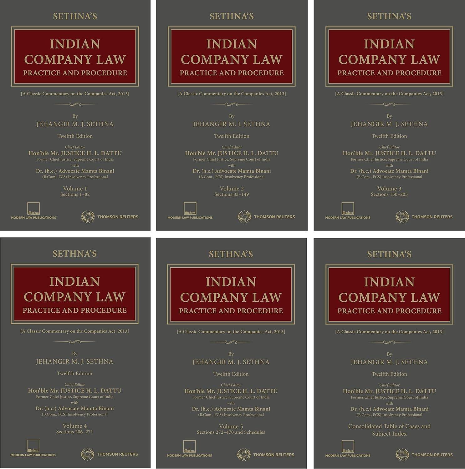 Thomson’s Indian Company Law By Jehangir M. J. Sethna Edition 2021