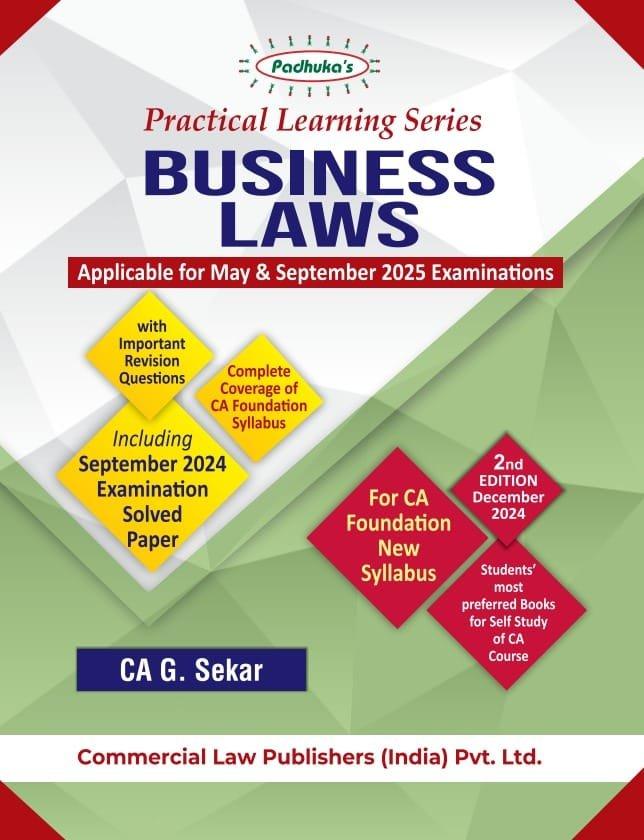 CA Foundation Padhuka Business Laws CA G. Sekar May / Sep 25 Exam