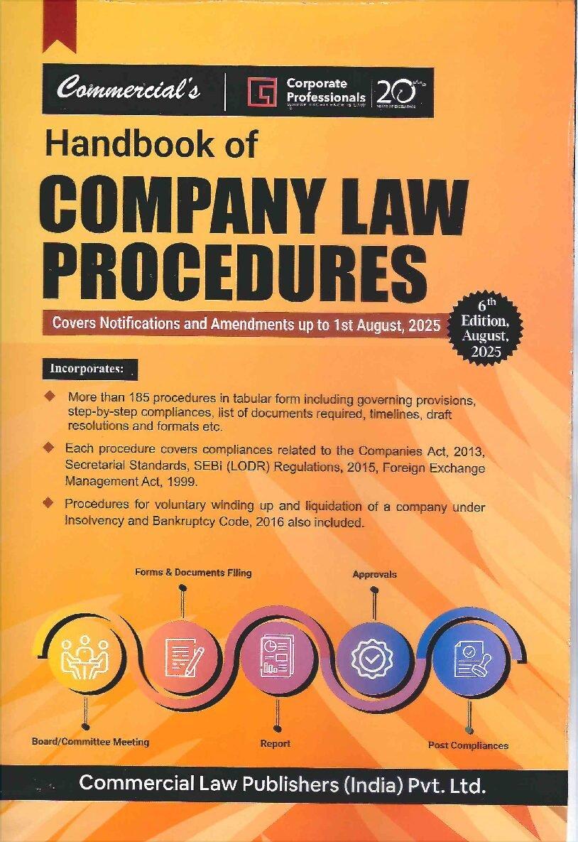 Handbook of Company Law Procedures By Corporate Professionals 6th Edition August 2025