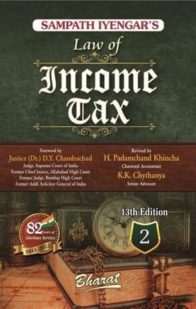 Bharat Sampath Iyengar Law of Income Tax (Volume-2) By Sampath Iyengar Edition 2022