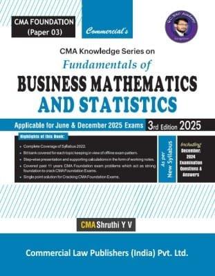 CMA Foundation Book Mathematics and Statistics By G.C. Rao Dec 25 Exam