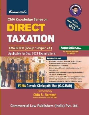 CMA Inter Book Direct Taxation G.C. Rao December 23 & Onwards Exams