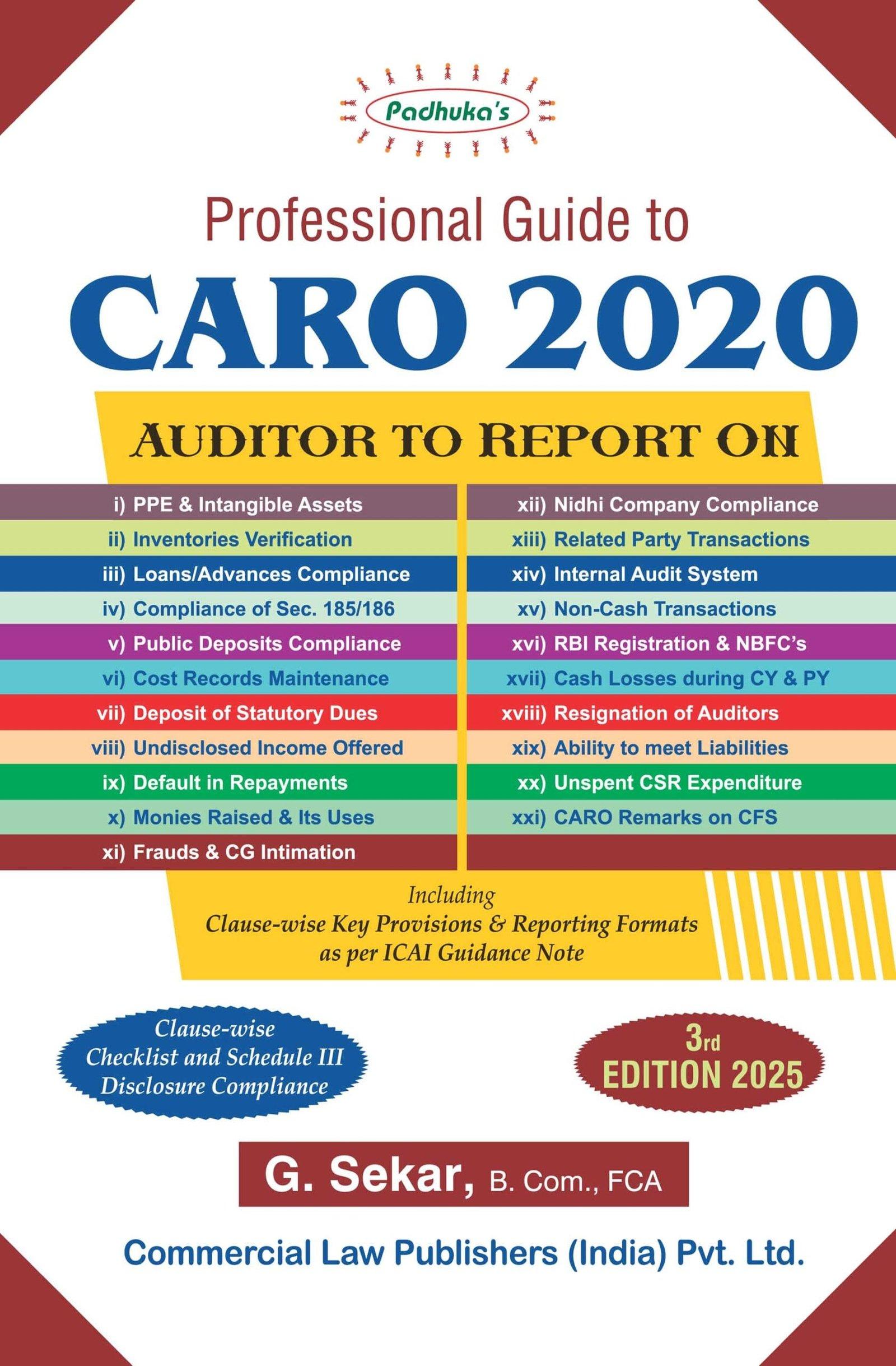 Commercial Professional Guide To Caro 2020 By G. Sekar Edition 2025
