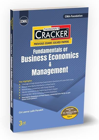 CMA Foundation Fundamentals of Business Economics & Management Cracker By Leena Lalit Parakh Dec 25 / June 26 Exam