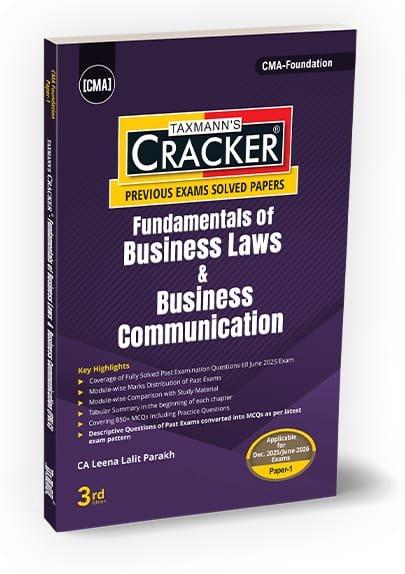 CMA Foundation Fundamentals of Business Laws & Business Communication Cracker By Leena Lalit Parakh Dec 25 / June 26 Exam