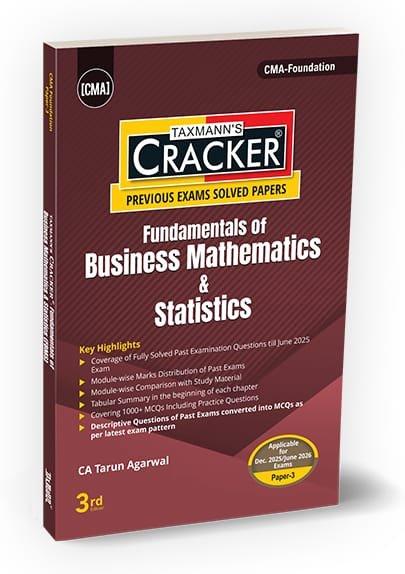 CMA Foundation Fundamentals of Business Mathematics & Statistics Cracker By Tarun Agarwal Dec 25 / June 26 Exam