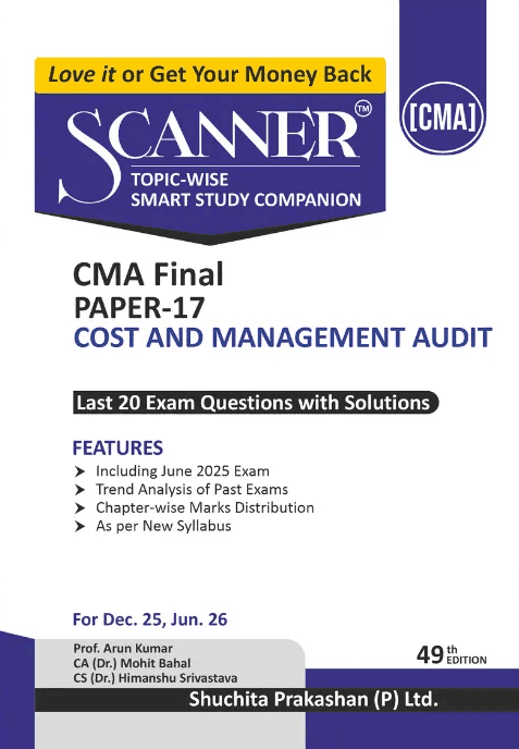Shuchita Solved Scanner CMA Final Paper 17 Cost and Management Audit Dec 25 Exam