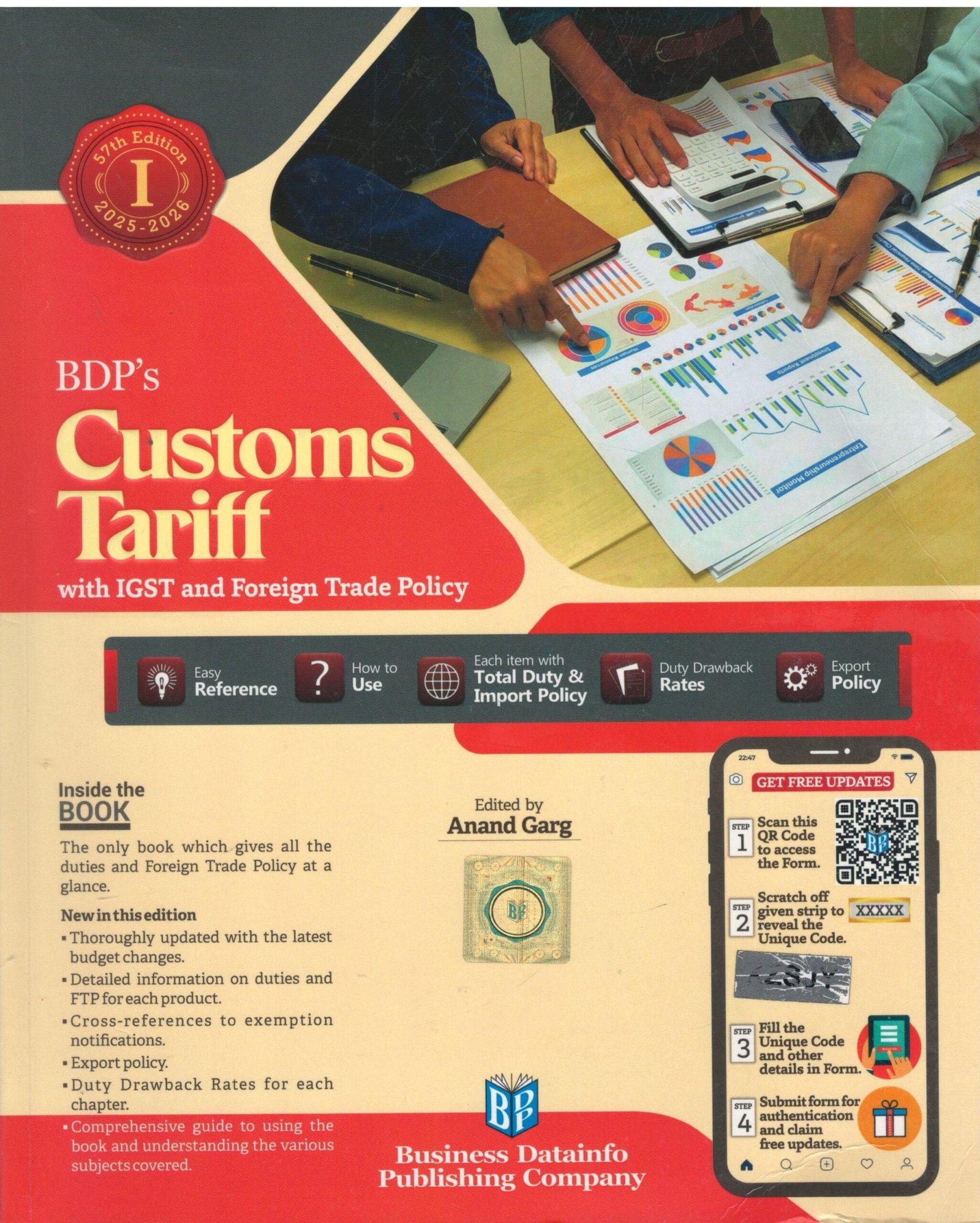 BDP Customs Tariff with IGST and Foreign Trade Policy By Anand Garg Edition February 2025