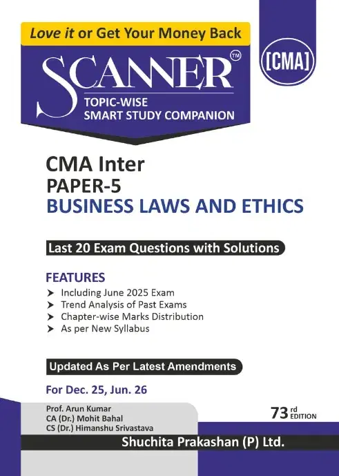 Shuchita Solved Scanner CMA Inter Paper 5 Business Laws and Ethics Dec 25 Exam