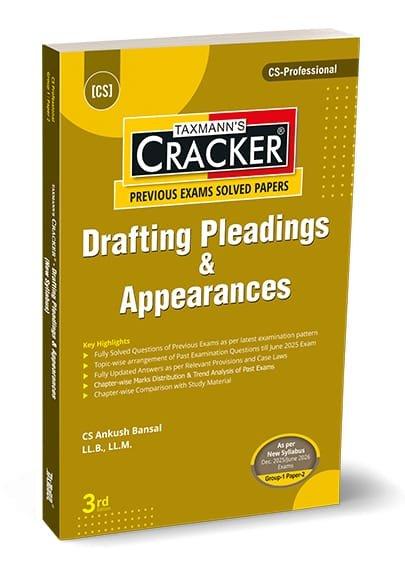 CS Professional Drafting Pleadings & Appearances Cracker By Ankush Bansal Dec 25 / June 26 Exam