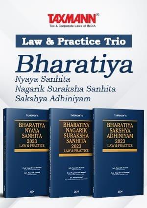Taxmann Law and Practice Series Bharatiya Nyaya Sanhita (BNS) ,Bharatiya Nagarik Suraksha Sanhita (BNSS), Bharatiya Sakshya Adhiniyam By Saurabh Kansal, Vageshwari Deswal, Shruti Goyal Edition 2024 (Copy)
