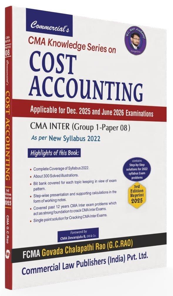 CMA Inter Book Cost Accounting By G.C. Rao for Dec 25 & June 26 Exam
