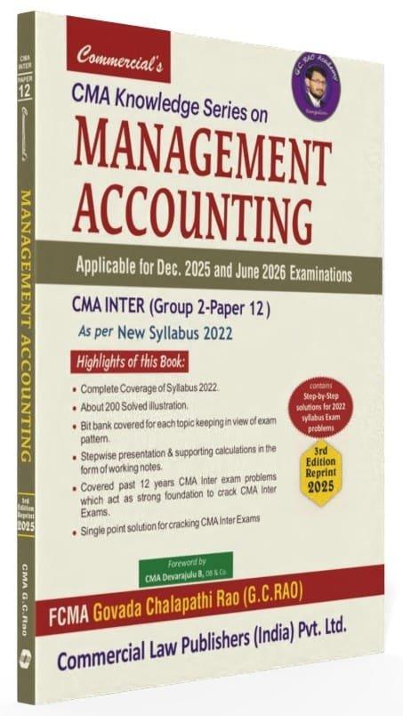 CMA Inter Book Management Accounting By G.C. Rao for Dec 25 & June 26 Exam