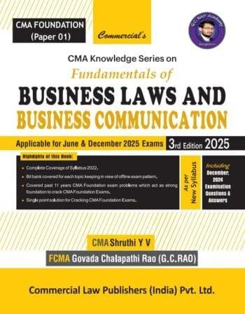 CMA Foundation Book Business Law and Communication By G.C. Rao Dec 2025 Exam