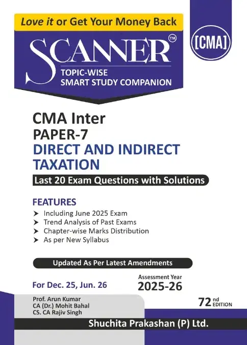 Shuchita Solved Scanner CMA Inter Paper 7 Direct and Indirect Taxation Dec 25 Exam