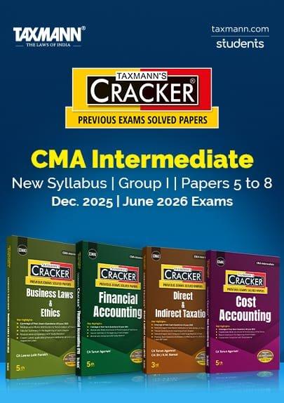 CMA Inter Cracker Group-I (Papers 5 to 8) By Leena Lalit Parakh, Tarun Agarwal Dec 25 / June 26 Exam